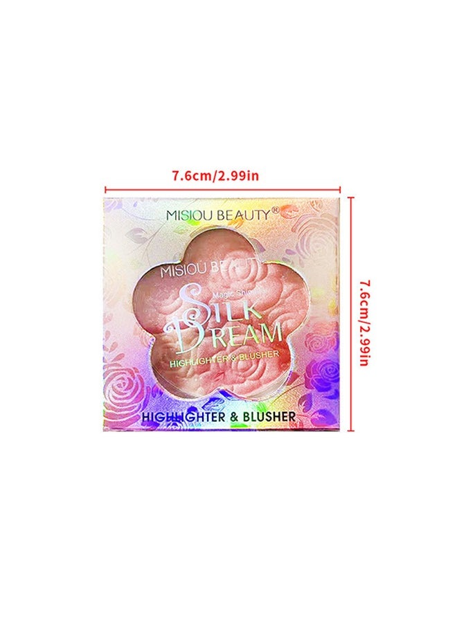 Misiou Beauty - Highlighter& Blusher-Powder Blusher Repair Plate, Makeup Palette, Face And Body Shimmer Highlighters Powder Natural Nude Shiny Contour Concealer Palette Waterproof And Long Lasting Brilliant Lighten Skin Color - Image 1