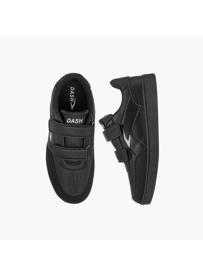 داش Boys Logo Detail Sneakers with Hook and Loop Closure