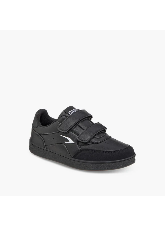 داش Boys Logo Detail Sneakers with Hook and Loop Closure