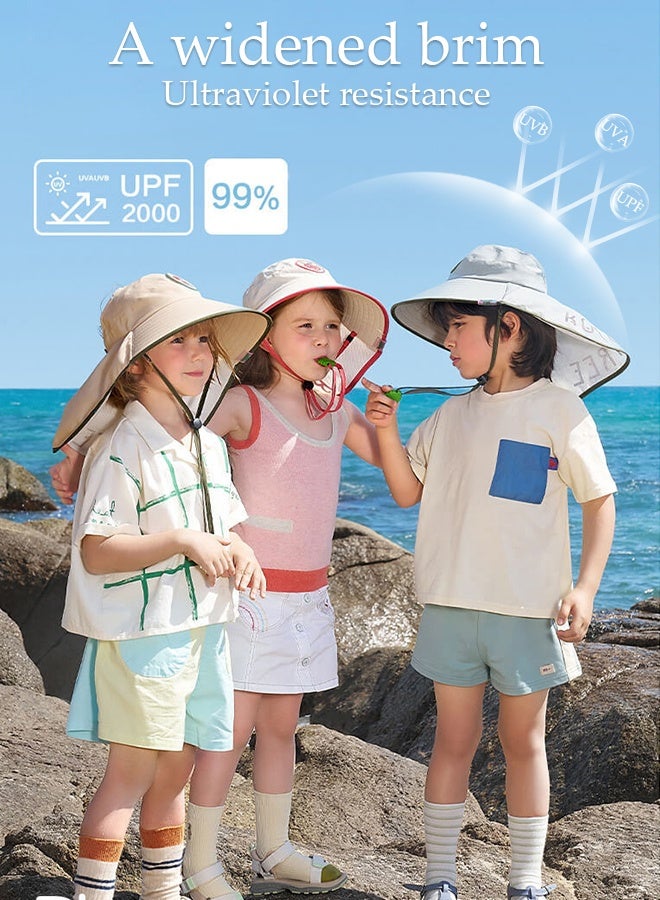 DUNISO Kids Sun Hat UPF 50+ Sun Protection Cap, Wide Brim Toddler Beach Play Hats Outdoor Sports Fisherman Hat for Kids 3-10 Years old Adjustable Chin Strap Lightweight & Breathable Bucket - Image 5
