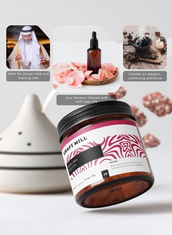AWAFI MILL Rose Jawi Benzoin Resin 100g (3.5 Oz) - Pack of 5 | Mild Rose Floral & Smooth Jawi Sweetness | For Charcoal or Electric Mabkhara | Home Fragrance Incense - Image 2