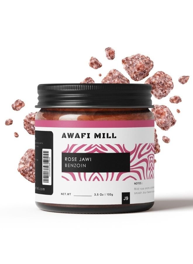 AWAFI MILL Rose Jawi Benzoin Resin 100g (3.5 Oz) - Pack of 5 | Mild Rose Floral & Smooth Jawi Sweetness | For Charcoal or Electric Mabkhara | Home Fragrance Incense - Image 1