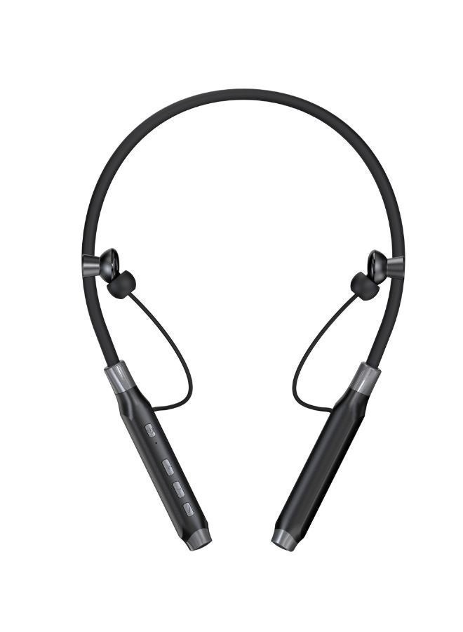 تيلكس سماعات أذن بلوتوث حول الرقبة، وقت تشغيل طويل يصل إلى 35 ساعة، صوت جهير غني وميكروفون عالي الدقة غامر، سماعات أذن مغناطيسية، دعم بطاقة TF، ملاءمة مريحة - أسود - Image 3