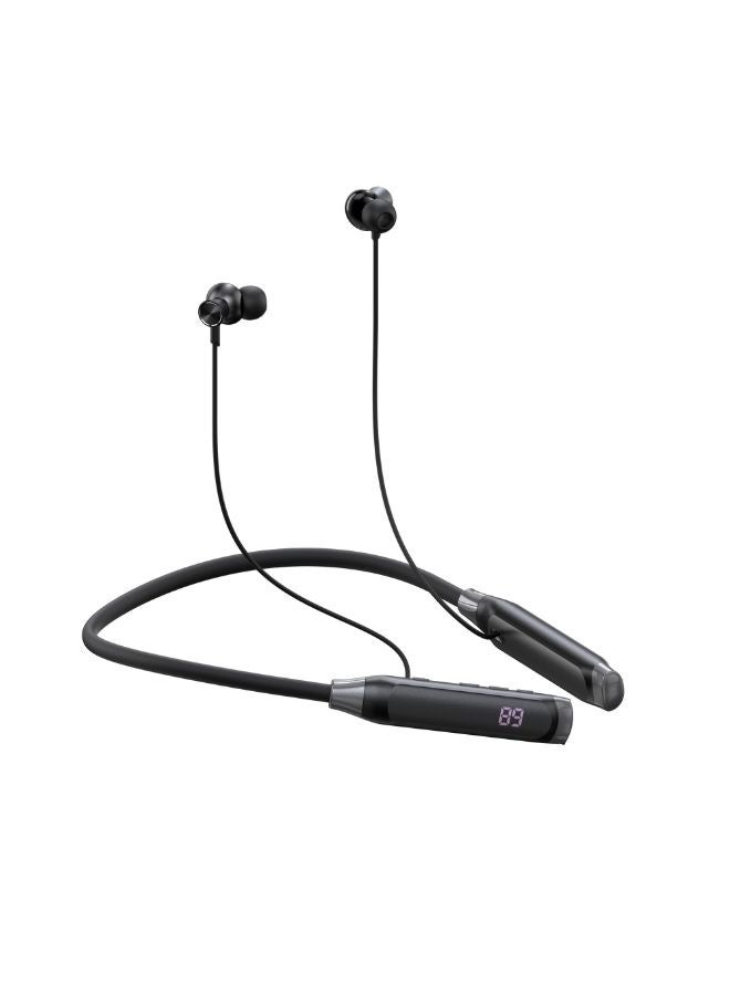 تيلكس سماعات أذن بلوتوث حول الرقبة، وقت تشغيل طويل يصل إلى 35 ساعة، صوت جهير غني وميكروفون عالي الدقة غامر، سماعات أذن مغناطيسية، دعم بطاقة TF، ملاءمة مريحة - أسود - Image 2