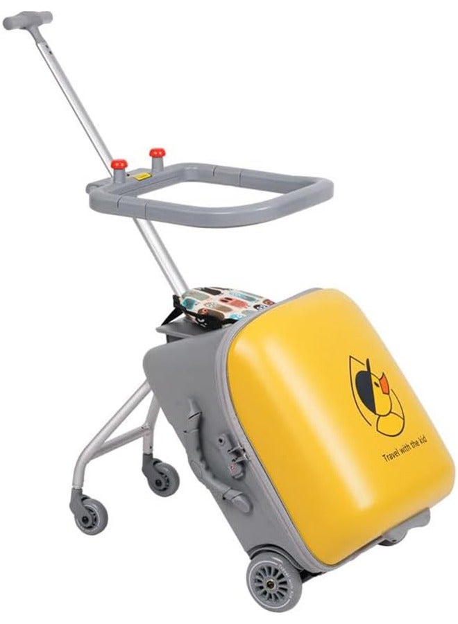 JCB CHIC حقيبة أمتعة قابلة للتوسيع مع عجلات دوارة، حقيبة قابلة للطي وقابلة للركوب مع مقعد للأطفال، حقيبة أمتعة دوارة قابلة للفصل مقاس 20 بوصة لرحلة سفر الأطفال الصغار - Image 1