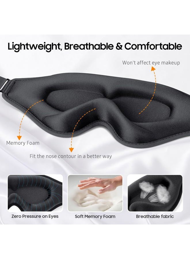 BeHoomi Sleep Mask, Premium Eye Mask for Sleeping, Total Blackout, Superior Soft Comfort, Upgraded 3D Ergonomic Designed Sleeping Mask for Home, Office, Travel, Meditation, Sky Blue - Image 3