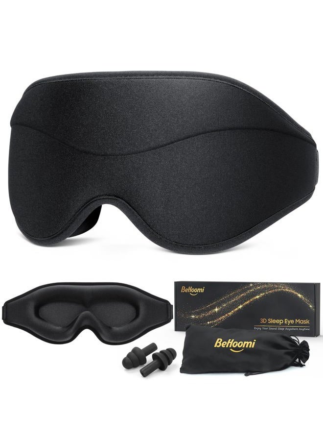 BeHoomi Sleep Mask, Premium Eye Mask for Sleeping, Total Blackout, Superior Soft Comfort, Upgraded 3D Ergonomic Designed Sleeping Mask for Home, Office, Travel, Meditation, Sky Blue - Image 1