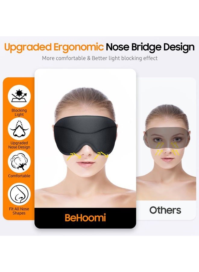 BeHoomi Sleep Mask, Premium Eye Mask for Sleeping, Total Blackout, Superior Soft Comfort, Upgraded 3D Ergonomic Designed Sleeping Mask for Home, Office, Travel, Meditation, Sky Blue - Image 2