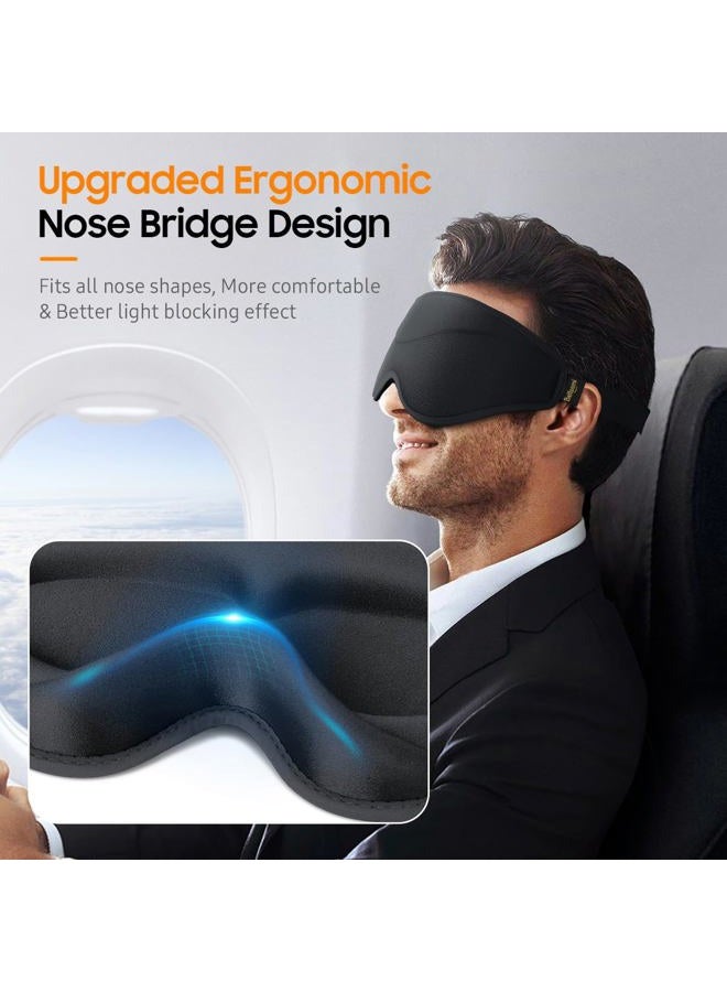 BeHoomi Sleep Mask, Premium Eye Mask for Sleeping, Total Blackout, Superior Soft Comfort, Upgraded 3D Ergonomic Designed Sleeping Mask for Home, Office, Travel, Meditation, Sky Blue - Image 5