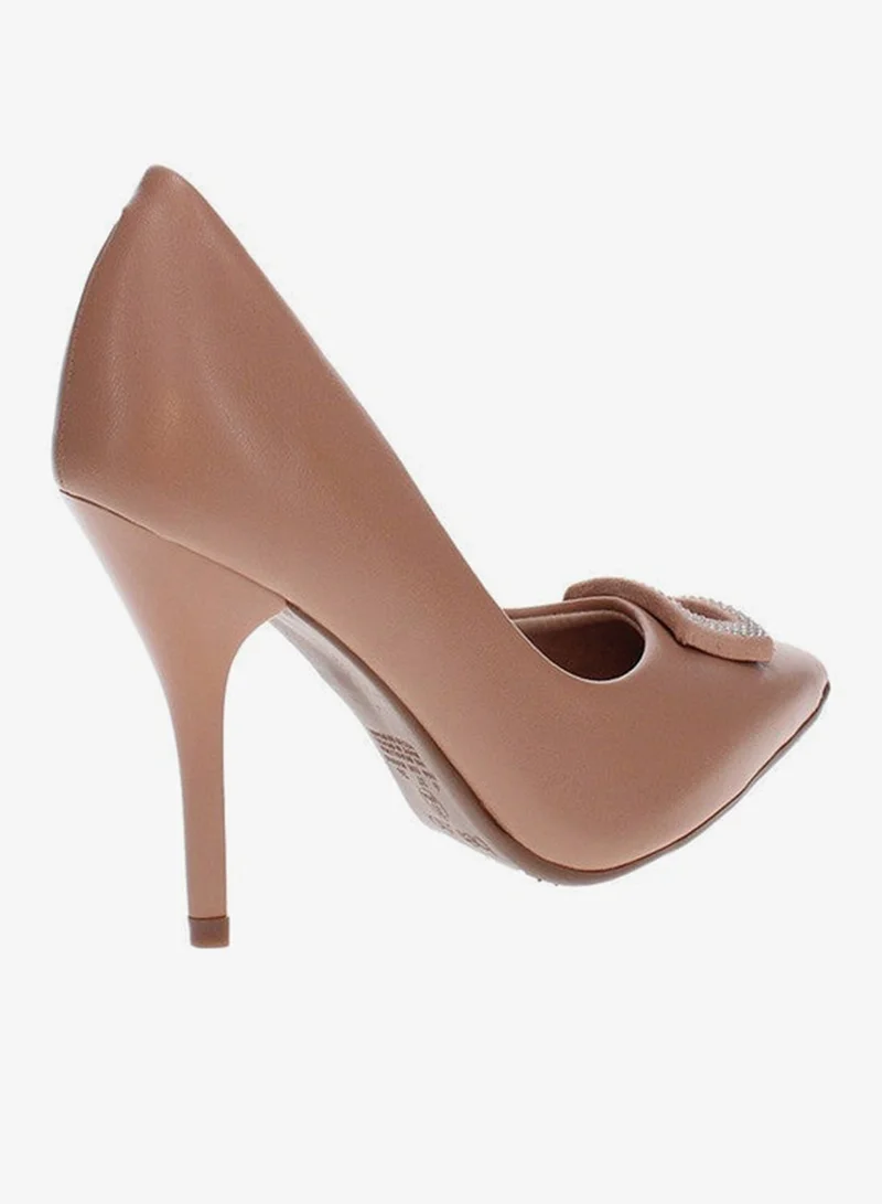 Beira Rio Nude Mid Heels Shoes for Women – Classic Mid Heel Pumps for Girls & Ladies Office Wear for Women | Best Price UAE