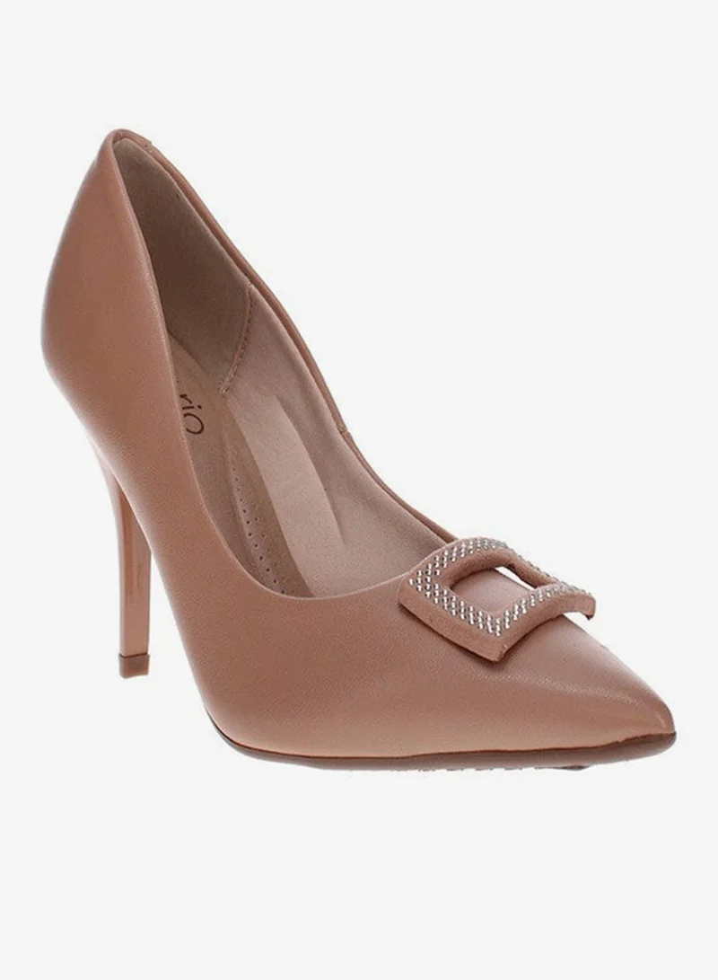 Beira Rio Nude Mid Heels Shoes for Women – Classic Mid Heel Pumps for Girls & Ladies Office Wear for Women | Best Price UAE