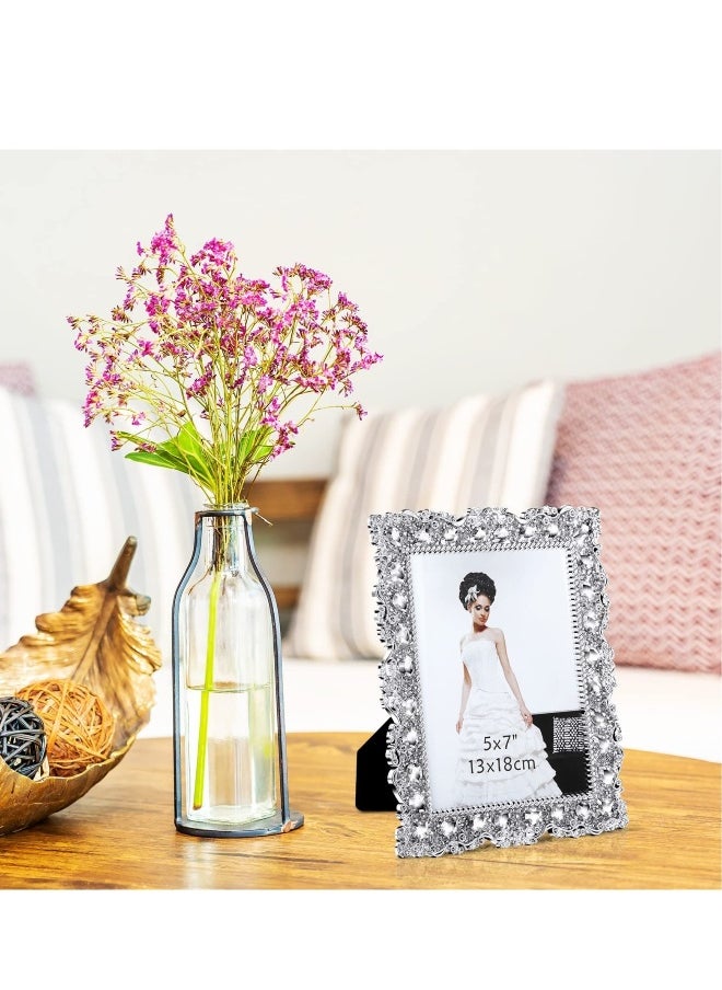 Generic - Enhance Your Cherished Moments with a Set of 2 Rhinestone Crystal Picture Frames - Ideal for Weddings, Birthdays, and Special Occasions - Image 1