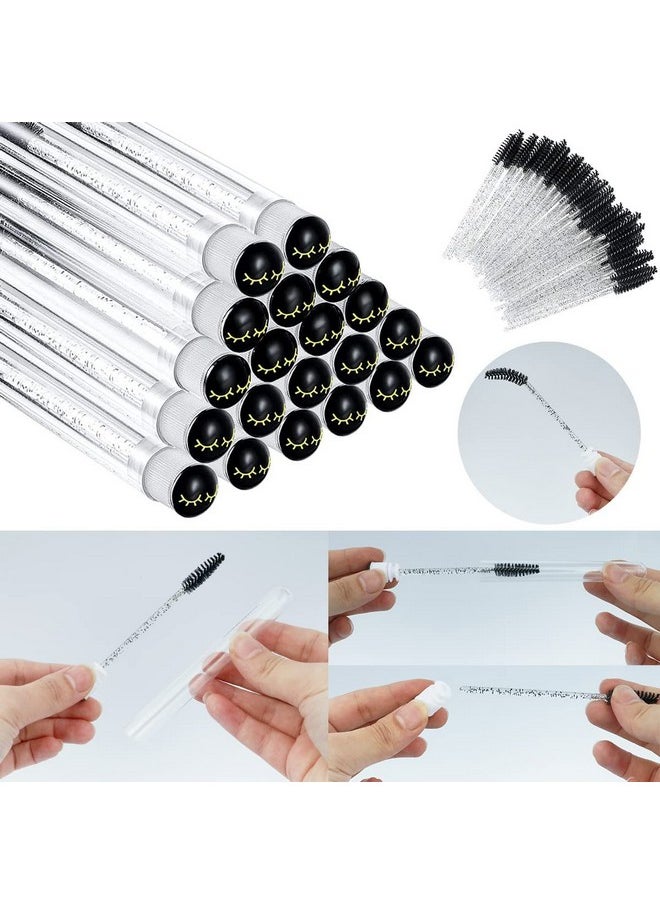 La Jolie Jasmin - Mascara Wand Brushes Tubes Set70 Pieces Disposable Eyelash Brushes Replacement With 20 Pieces Empty Container Tubes For Eyelash Extension Lash (Black Eyelas) - Image 1