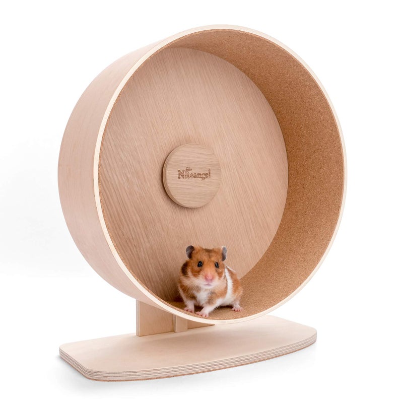 Niteangel Wooden Hamster Exercise Wheel Silent Hamster Running Wheel for Hamsters Gerbil Mice and Other SimilarSized Small Pets L