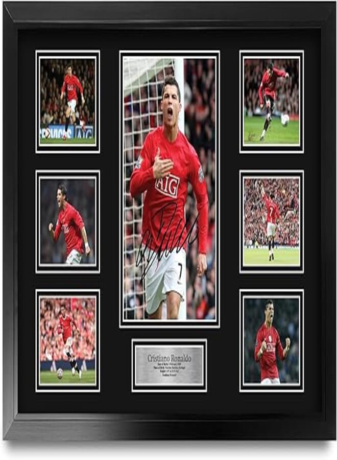 HWC Trading Cristiano Ronaldo Printed Memorabilia Signed Autograph Photograph Display for Football Fans and Supporters - A2 Framed 