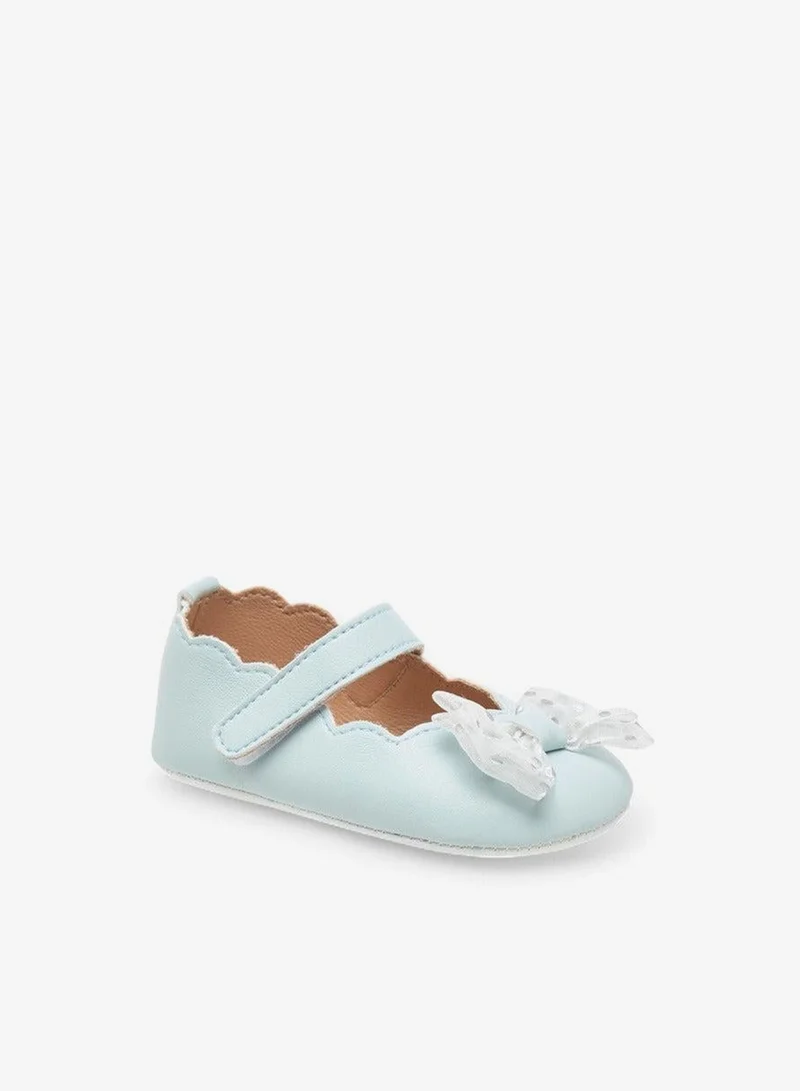 Barefeet Bow Accent Booties with Hook and Loop Closure