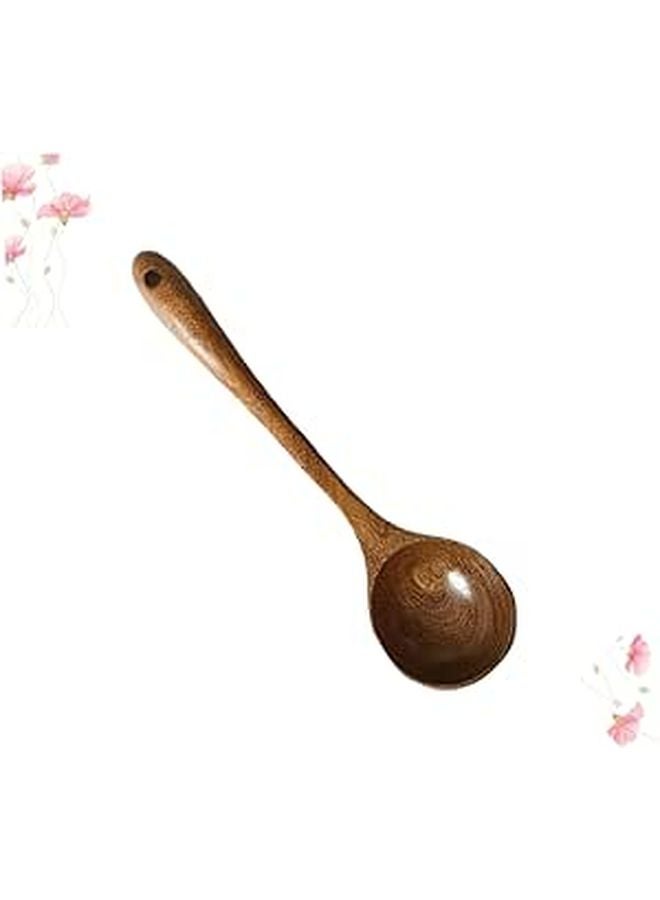 Large Wooden Soup Ladle Natural Wood Kitchen Utensil with Long Handle - Image 1