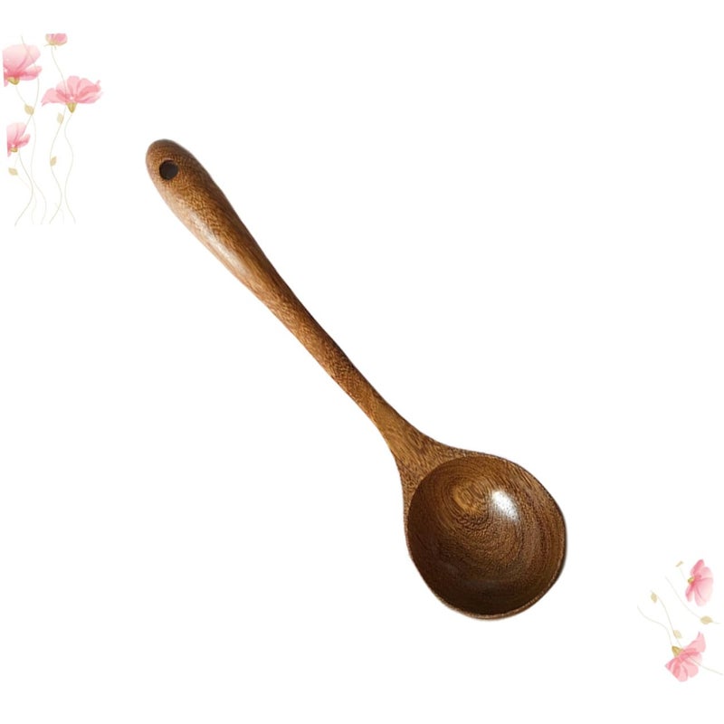 Large Wooden Soup Ladle Natural Wood Kitchen Utensil with Long Handle - Image 2