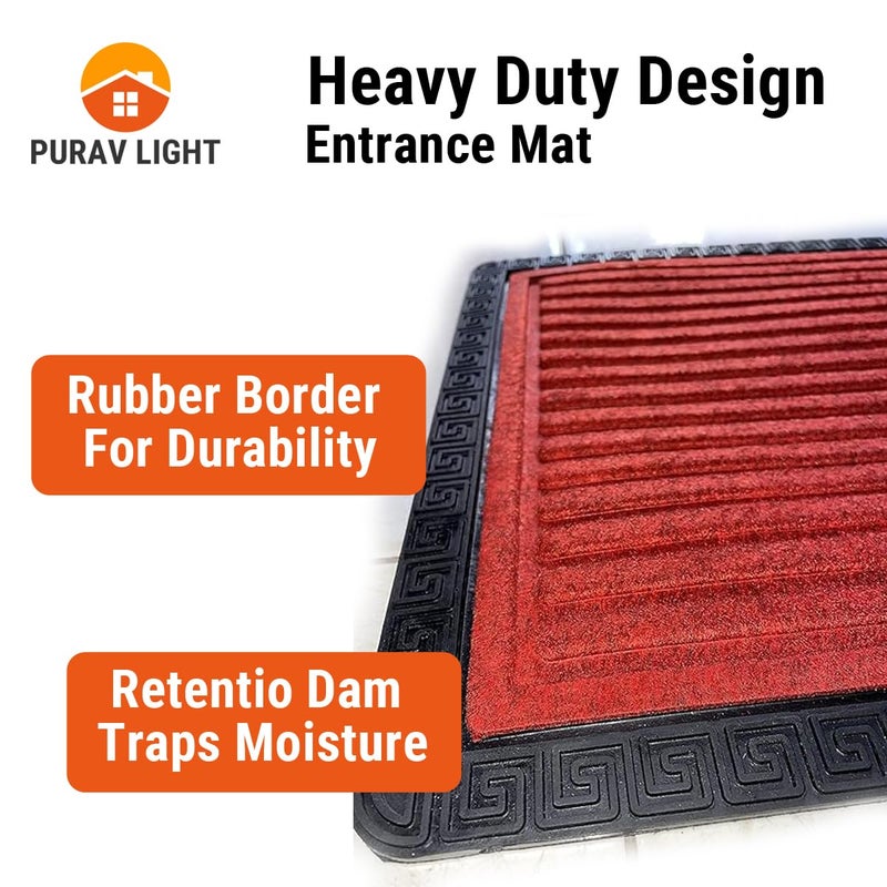 Purav Light Polypropylene Anti-Slip Anti-Skid Outdoor Entrance Door Mats with Rubber Base for Home Entrance Foot Mat (Size: 16 X 24 Inch, Maroon) - Image 4