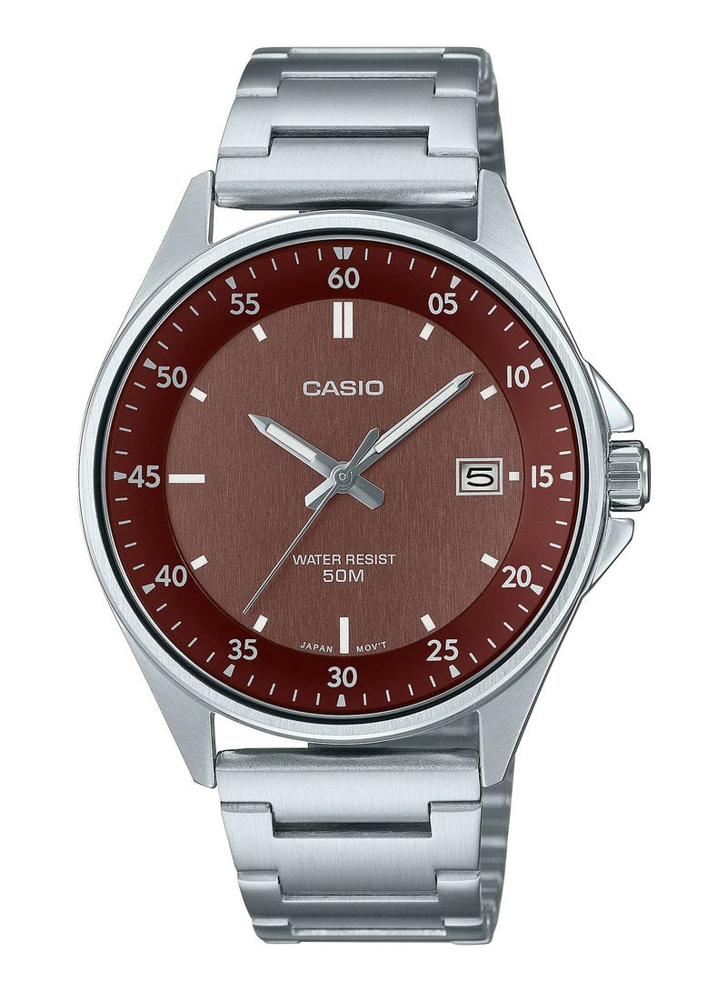 CASIO Men's Water Resistant Stainless Steel Watch - MTP-E705D-5EVDF