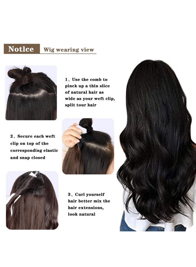 Artifice 6 Pcs 16 Clips Based 24 inch Multi Layered Women Long Curly Wavy Synthetic Hair Full Head Clip in Hair Extensions Pieces NATURAL BLACK - Image 5