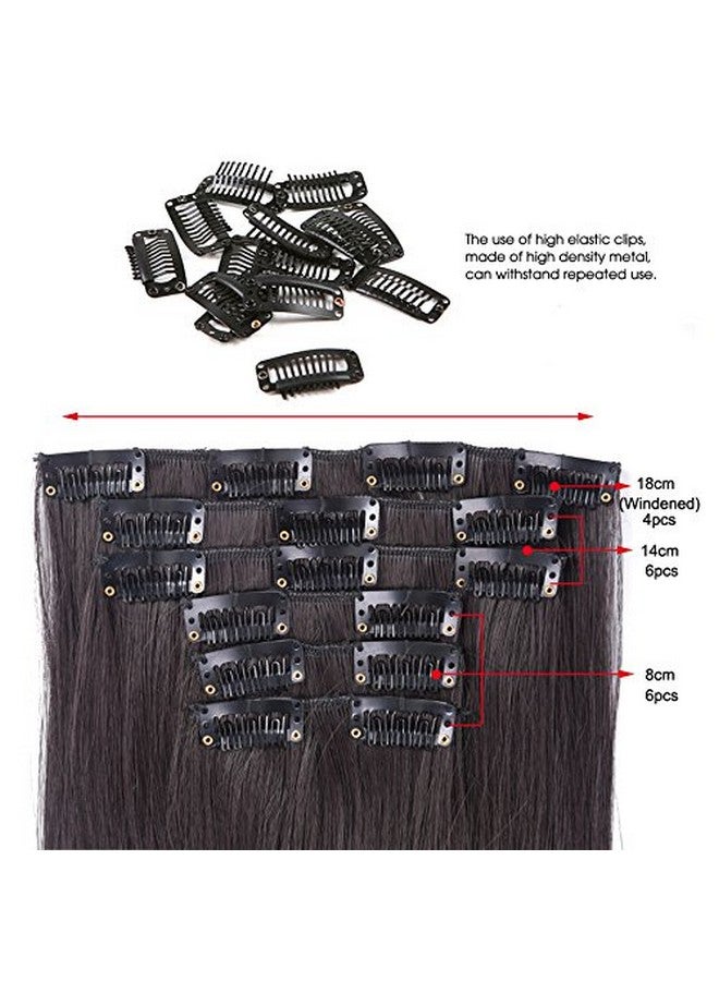 Artifice 6 Pcs 16 Clips Based 24 inch Multi Layered Women Long Curly Wavy Synthetic Hair Full Head Clip in Hair Extensions Pieces NATURAL BLACK - Image 4