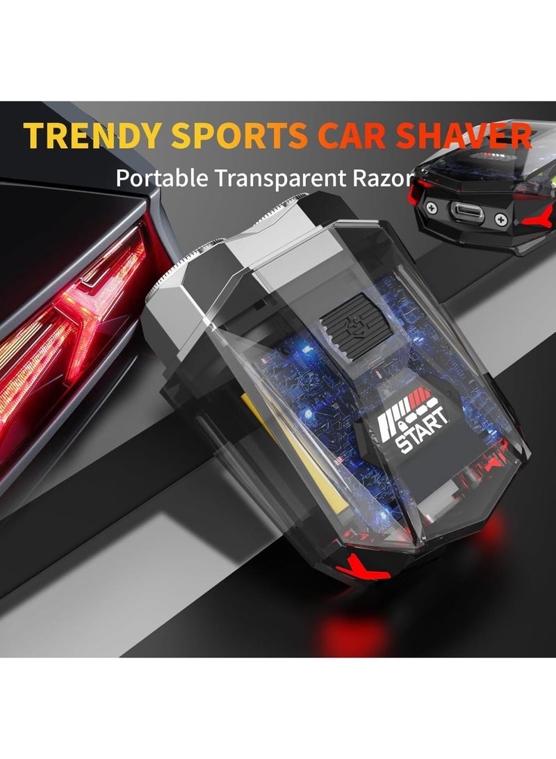 SOLARAE حلاقة كهربائية صغيرة، ماكينة حلاقة كهربائية محمولة بتصميم سايبربانك للرجال، ماكينة حلاقة سفر مقاومة للماء IPX7 مع شاشة ذكية، حلاقة رطبة وجافة، ماكينة حلاقة دوارة قابلة لإعادة الشحن بدون سلك للاستخدام في المنزل، المكتب، السيارة، هدايا - Image 2