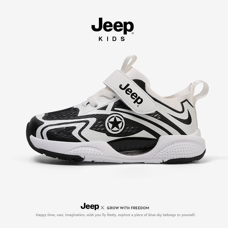 Jeep Baby Shoes, Kidsren'S Sports Shoes, Single Mesh Breathable Running Shoes, Toddlers' Lightweight Soft-Soled Non-Slip Wear-Resistant Casual Shoes - Image 2