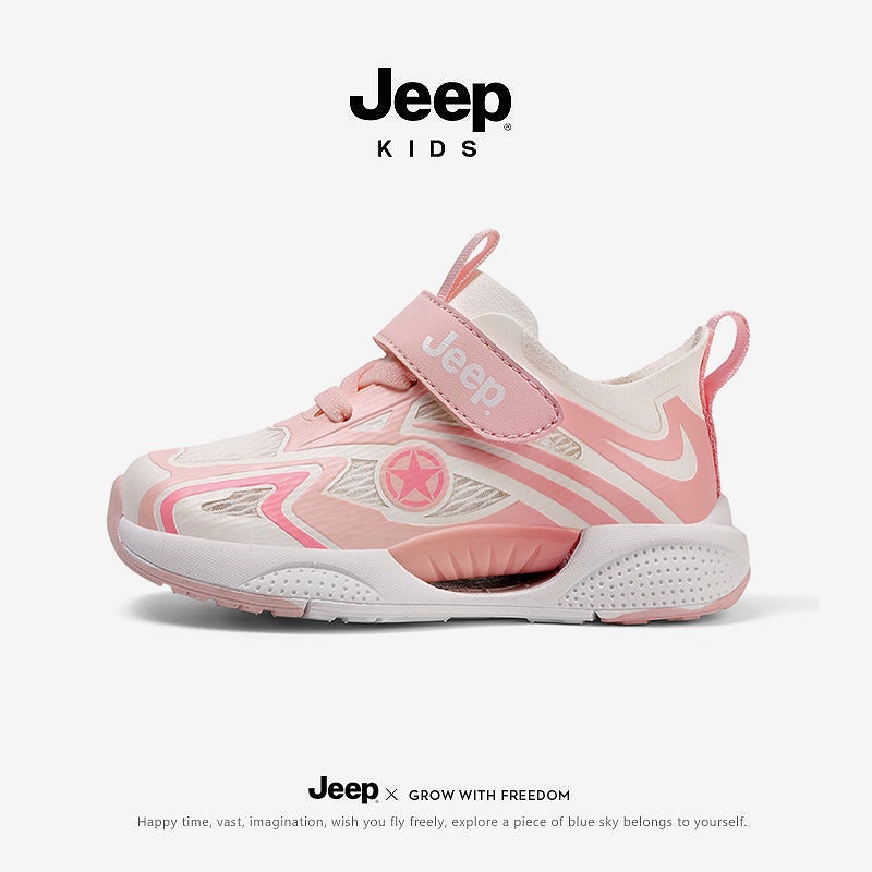 Jeep Baby Shoes, Kidsren'S Sports Shoes, Single Mesh Breathable Running Shoes, Toddlers' Lightweight Soft-Soled Non-Slip Wear-Resistant Casual Shoes - Image 1
