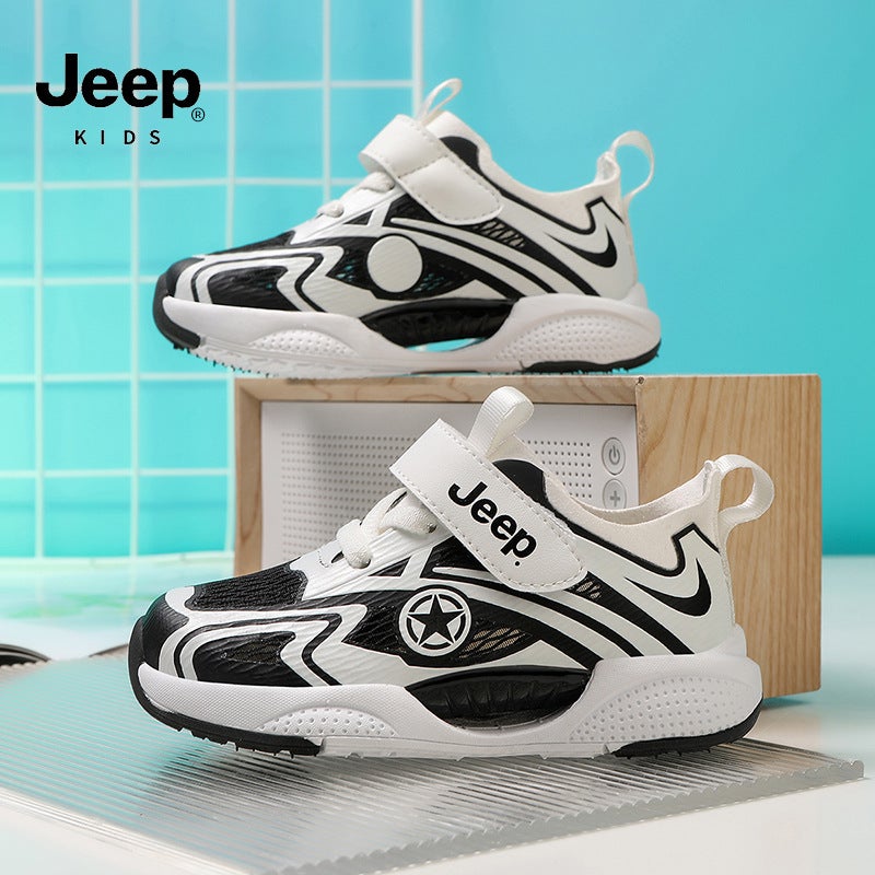 Jeep Baby Shoes, Kidsren'S Sports Shoes, Single Mesh Breathable Running Shoes, Toddlers' Lightweight Soft-Soled Non-Slip Wear-Resistant Casual Shoes - Image 5