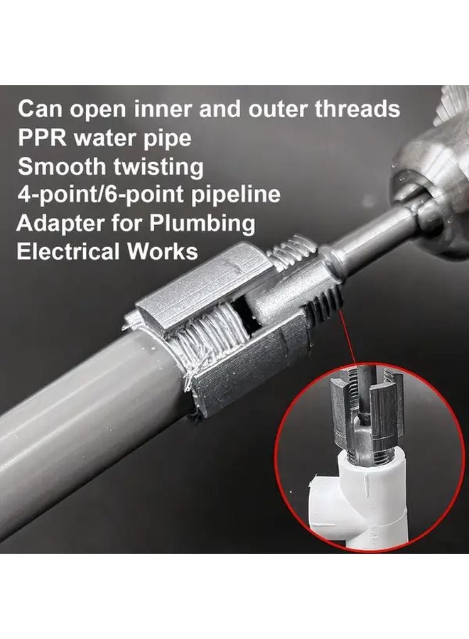 طقم إصلاح خيوط الأنابيب المحترف موديل AA007 أداة صنبور PVC مزدوجة الرأس مع فتاحة الأسلاك - Image 2