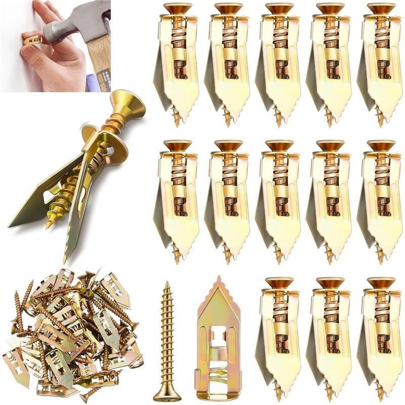Wall Anchors for Drywall 400Pcs Self Drywall Anchors Screws Zinc Plated Steel No Drilling Required for Gypsum Board Hollow Wall Fasteners(12mm x 40mm) - Image 3