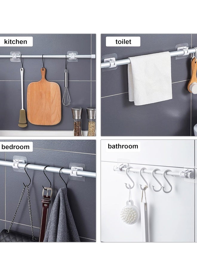 8PCS Self Adhesive Curtain Rod Holders No Drill Curtain Rods Brackets Adjustable Curtain Rod Hooks Curtain Hangers for Bathroom Kitchen Home Bathroom Hotel - Image 4