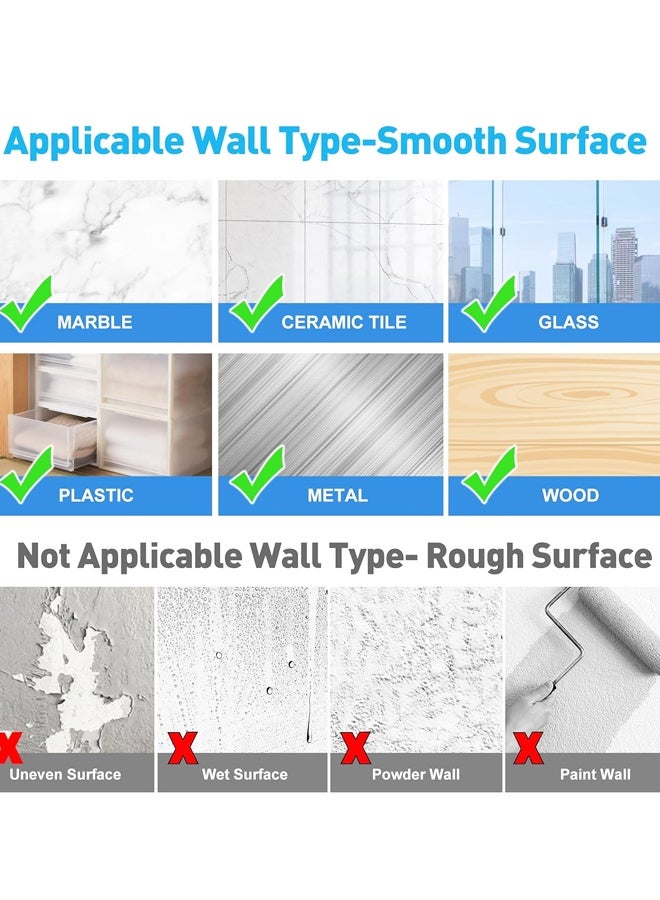 8PCS Self Adhesive Curtain Rod Holders No Drill Curtain Rods Brackets Adjustable Curtain Rod Hooks Curtain Hangers for Bathroom Kitchen Home Bathroom Hotel - Image 3