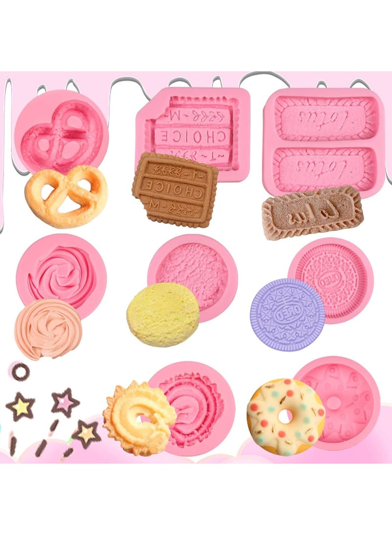 SOLARAE قوالب سيليكون للبسكويت، قوالب سيليكون للحلويات والشوكولاتة، 8 قطع قوالب خبز غير لاصقة من الدرجة الغذائية للكعك، الموس، الزبدة، الطين، الجص، العجين، المارزيبان، الحلوى - Image 1