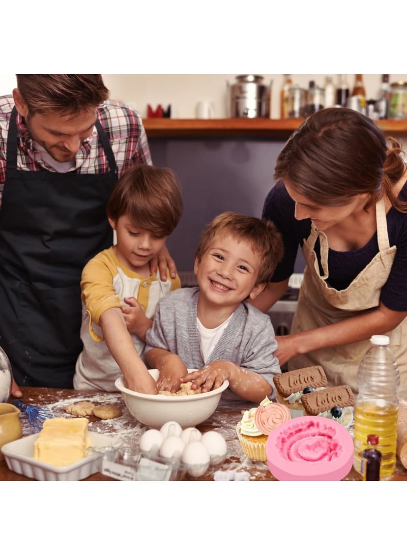 SOLARAE قوالب سيليكون للبسكويت، قوالب سيليكون للحلويات والشوكولاتة، 8 قطع قوالب خبز غير لاصقة من الدرجة الغذائية للكعك، الموس، الزبدة، الطين، الجص، العجين، المارزيبان، الحلوى - Image 3