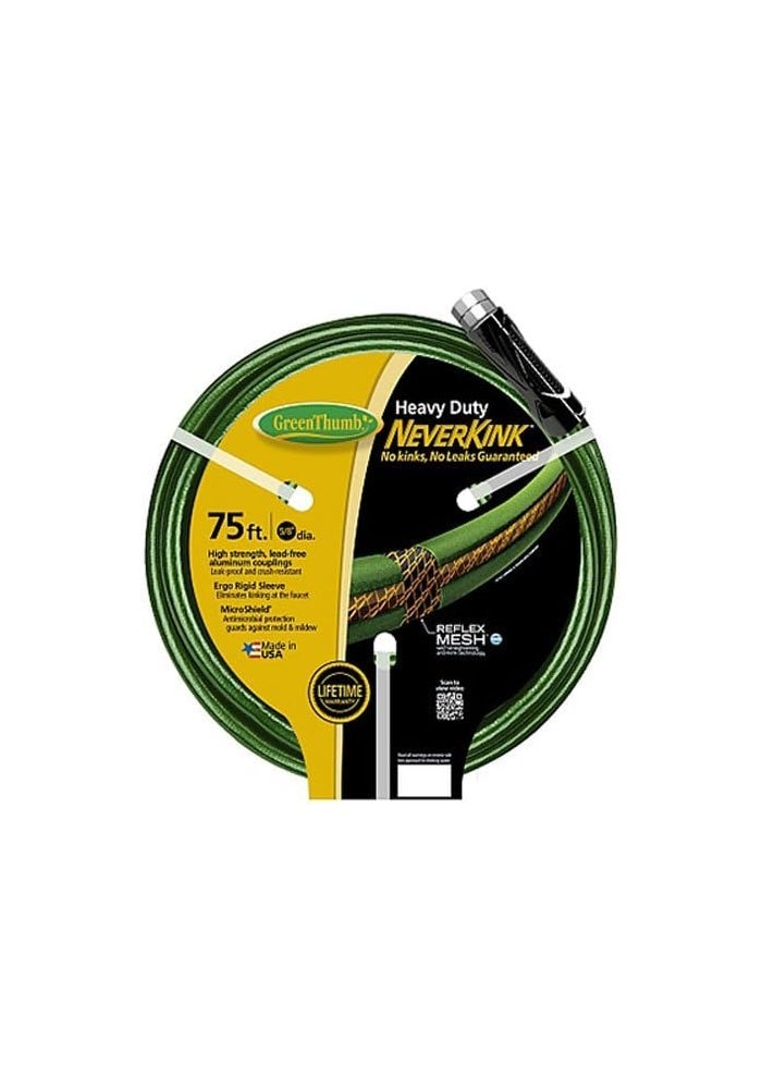 Green Thumb Heavy Duty NeverKink Garden Hose 5/8" x 75'