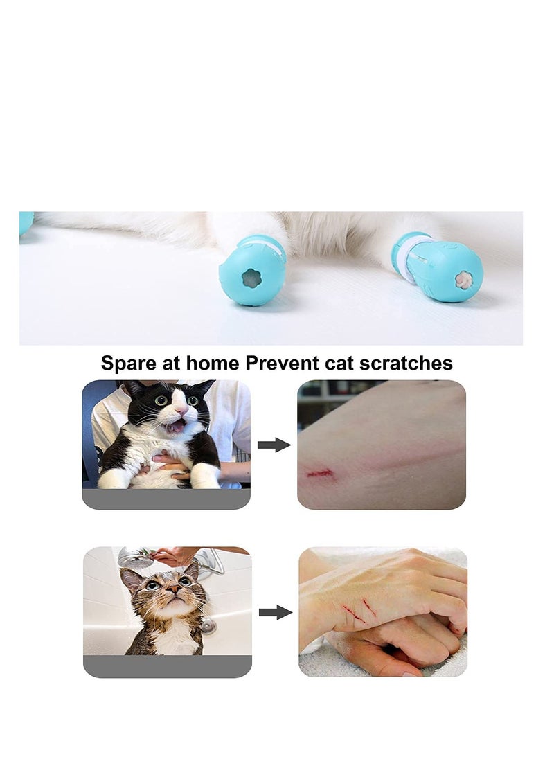 Cat Anti Scratch Boots for Cats Only, Cat Shoe Adjustable Silicone Cat Shoes for Cat Scratch Protector, of Various Sizes for Cat Bathing and Shaving