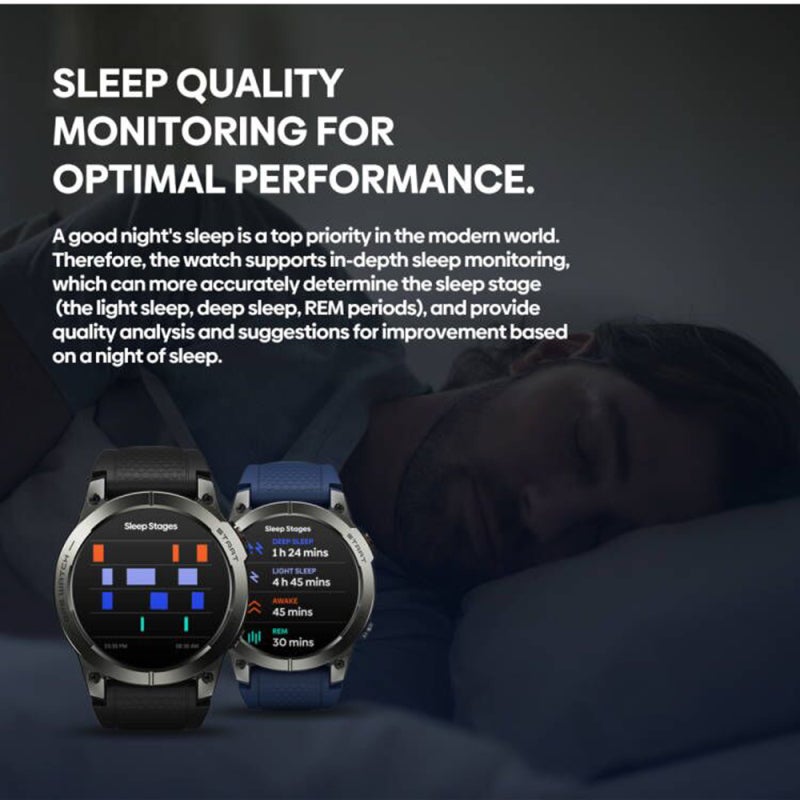 Zeblaze Stratos 3 Pros Smart Watch 1.43-inch 466*466 High-Clear Screen Health Monitoring Sleep Monitor Sport Watch Daily Waterproof BT5.3 Call 45 Days Standby Time 100+ Multi-sport Modes for Men - Image 2