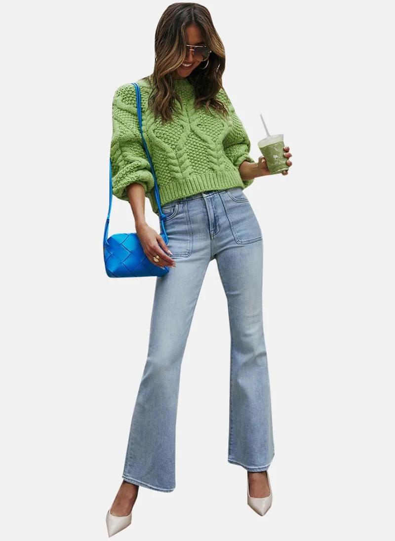 YUNIQEE Blue Bootcut Clean Look High-Rise Jeans