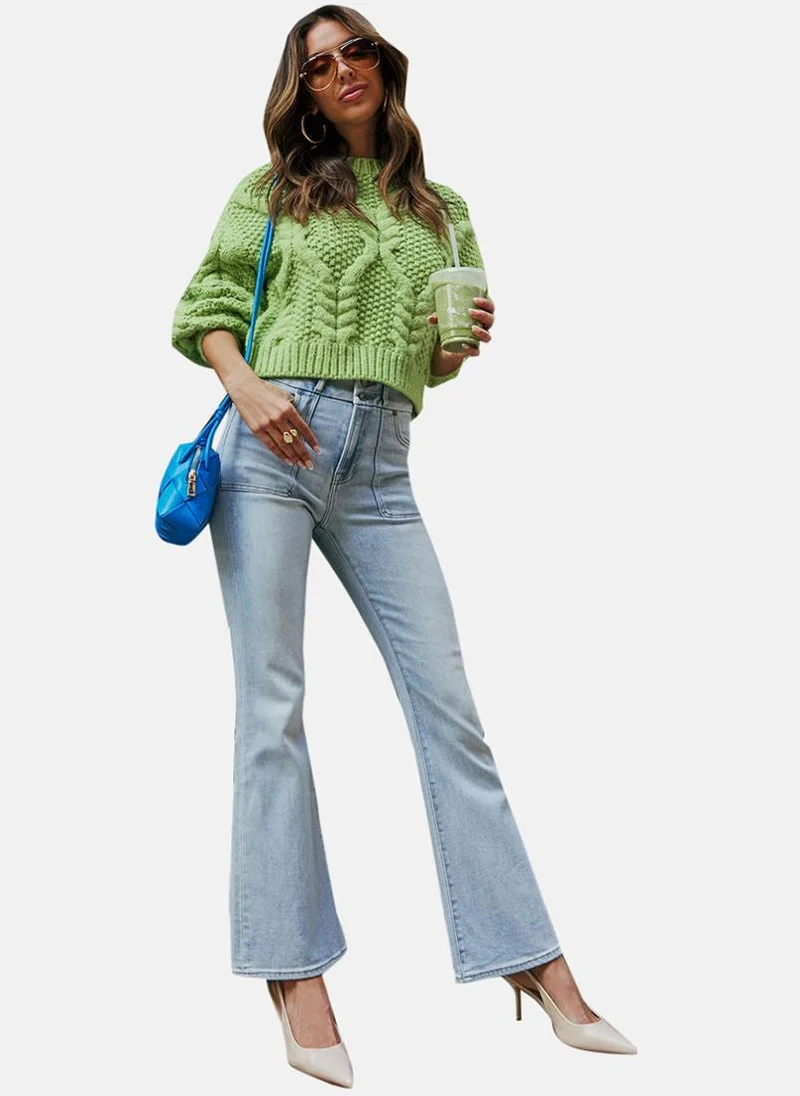 YUNIQEE Blue Bootcut Clean Look High-Rise Jeans