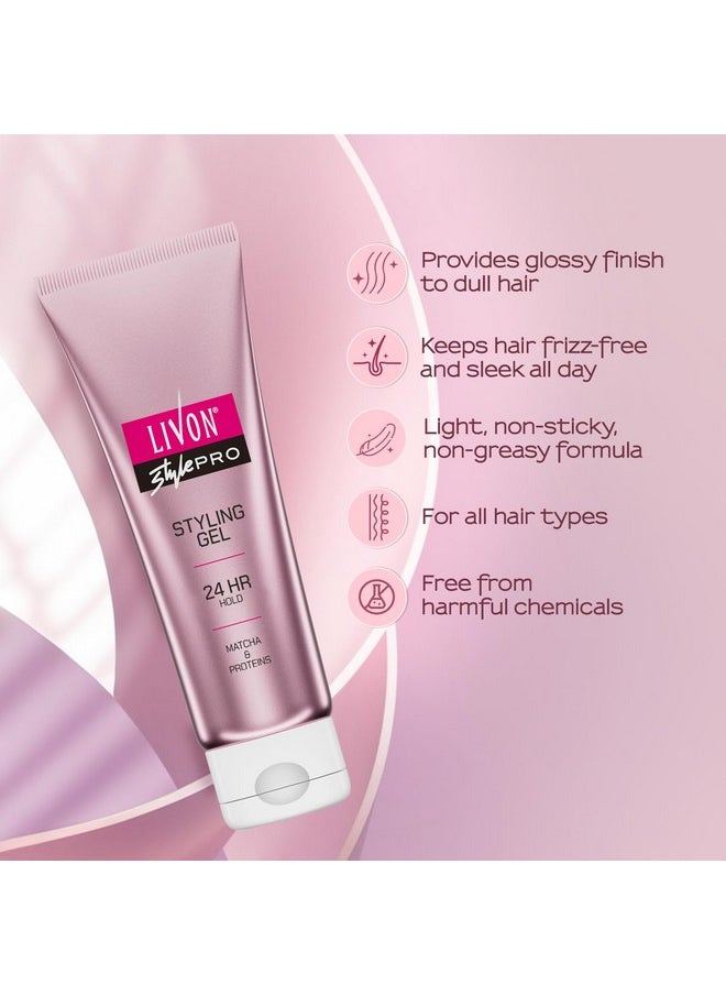 Livon Style Pro Hair Styling Gel For Women And Men | 24-Hour Hold | With Matcha And Proteins | All Hair Types | 100 Ml  - Image 4