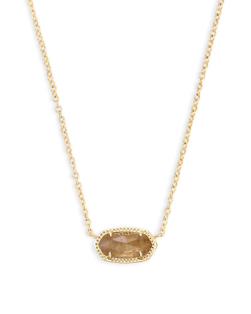 Kendra Scott Elisa Short Pendant Necklace for Women, Dainty Fashion Jewelry, 14K Gold-Plated Brass, Orange Citrine Quartz - Image 1