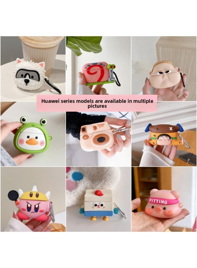 Loquat Suitable For Freeclip Bluetooth HeadSEt Protective Cover For Huawei4/5i/SE2/pro3 Cartoon Silicone Soft Shell Cute-Color:Silicone Version-ice Cream (with Hook)-Model:For HuaweiFrEEbuds 4/4E HEadphonE - Image 2