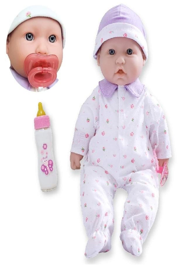 JC TOYS JC Toys - La Baby | Caucasian 16-inch Medium Soft Body Baby Doll | Washable | Removable Purple Outfit w/Hat and Pacifier | for Children 12 Months +  - Image 2