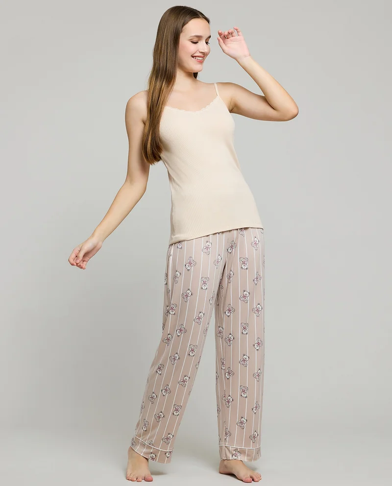 أر أند بي Ribbed Lace Trim Camisole