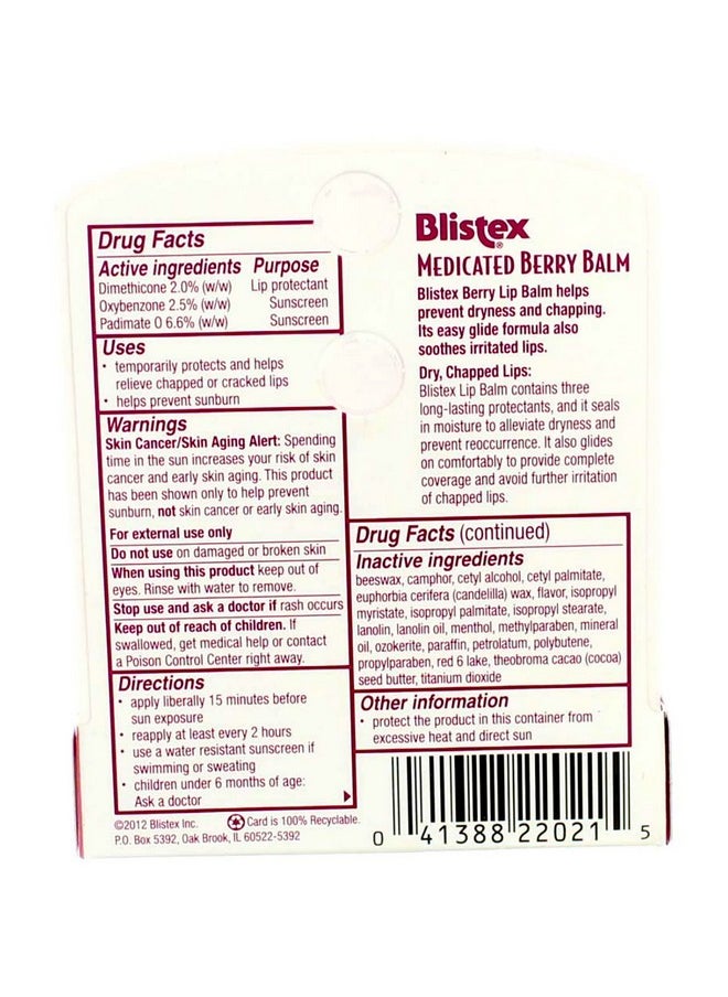 Blistex Medicated Berry Balm Spf 15 0.15 Oz (Pack Of 7)  - Image 4