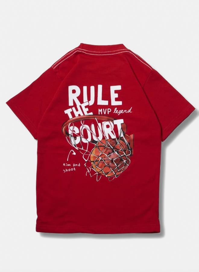 كيدو تيشيرت أحمر للرضّع – للجنسين، تصميم "جيم بوينت"