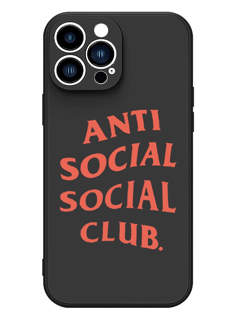 Theodor - Protective Slim Fit Case Liquid Silicone Cover with Full Body Protection Anti-Scratch Shockproof Case For iPhone 12 Pro Max Black  - Anti social social club copy - Image 1