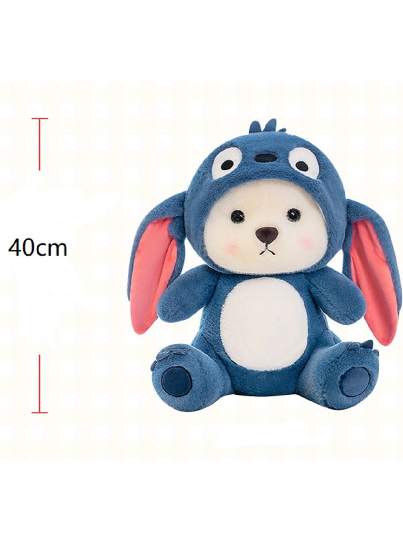 Gerenic Teddy Bear Plush Toy, Cute Teddy Bear with Removable Stitch Hat, Stuffed Toy for Bed, Sofa and more  - Image 3